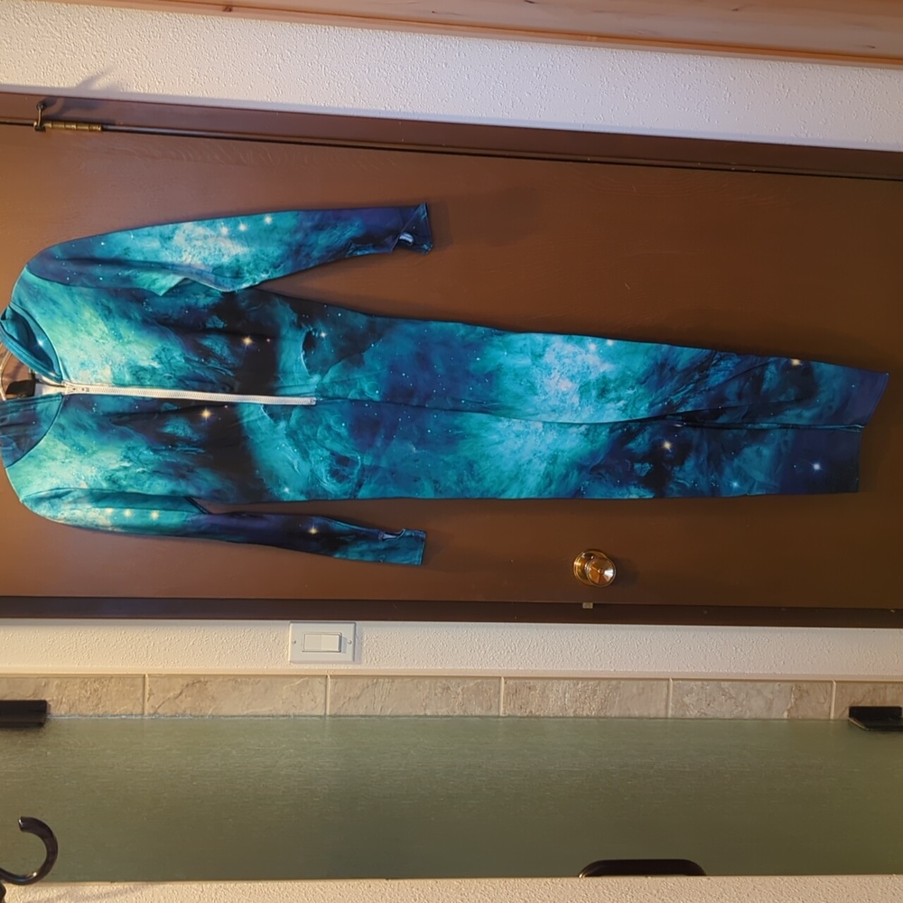 Blackmilk galaxy teal snuggle suit